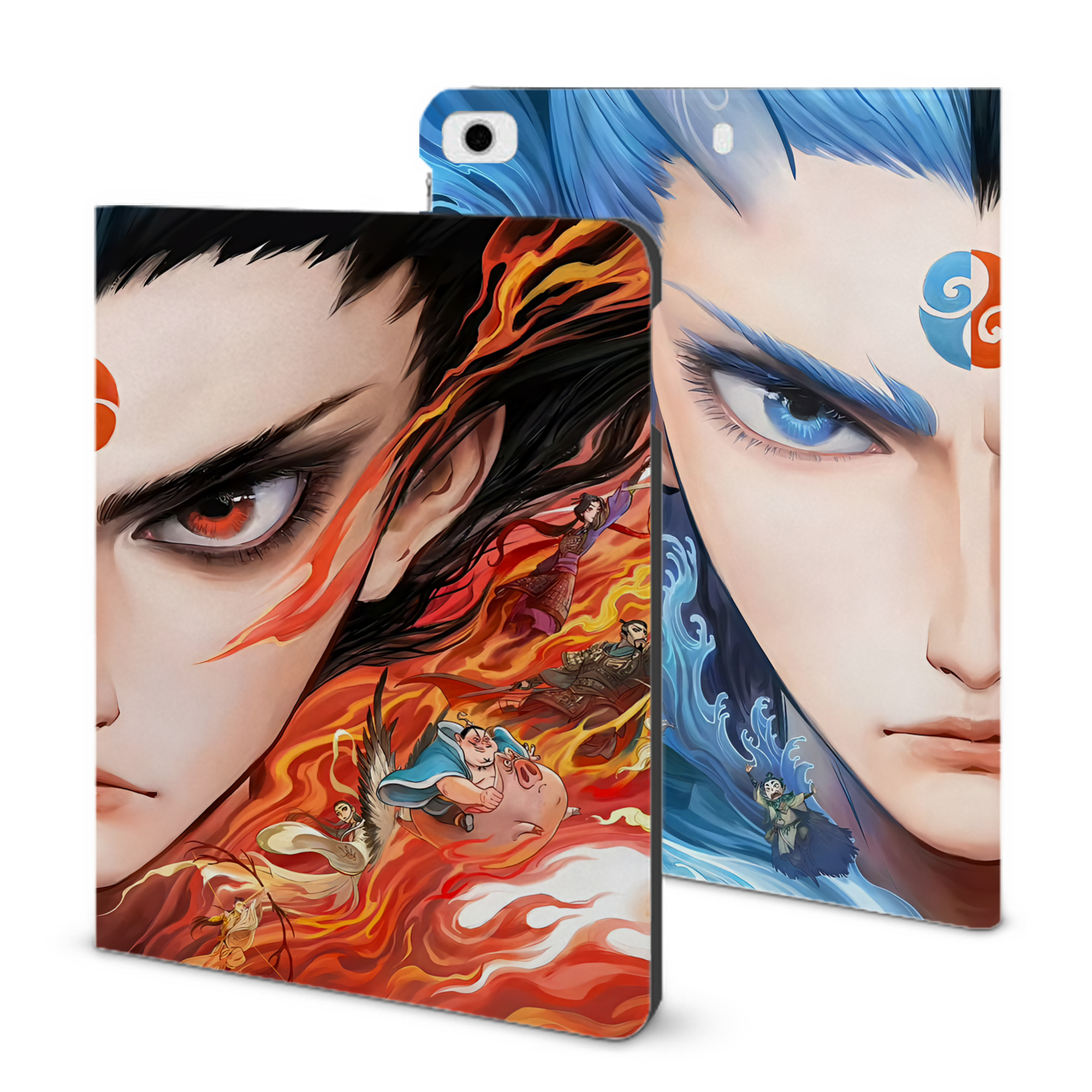 （画像用） Ne Zha 2 ナタ 魔童の大暴れ IPad ケース ブック型 PUレザー TPU 耐衝撃 軽量 薄型 ペン収納なし 全面保護 IPad 各モデル対応
